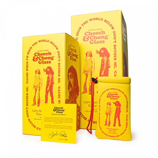 Cheech & Chong Glass 16" Tall Colour Changing Moe Money Tube Triple Donut