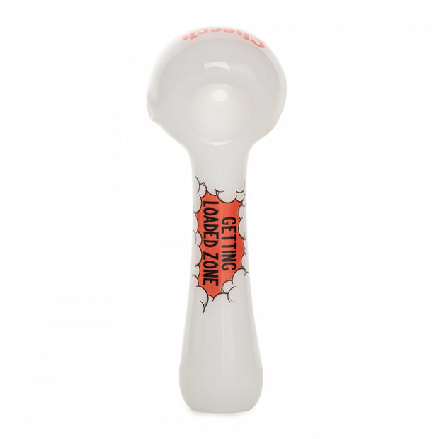 Cheech & Chong Glass 4.5" White Getting Loaded Zone Hand Pipe W/Ash Catcher Mouthpiece