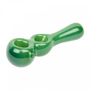 Red Eye Glass 4.5" Jade Green Twice Baked Hand Pipe W/2 Bowls & Ash Catcher Mouth